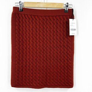 ✅ NWT WORTH RUST WOOL CABLE KNIT SKIRT SIZE XS PETITE